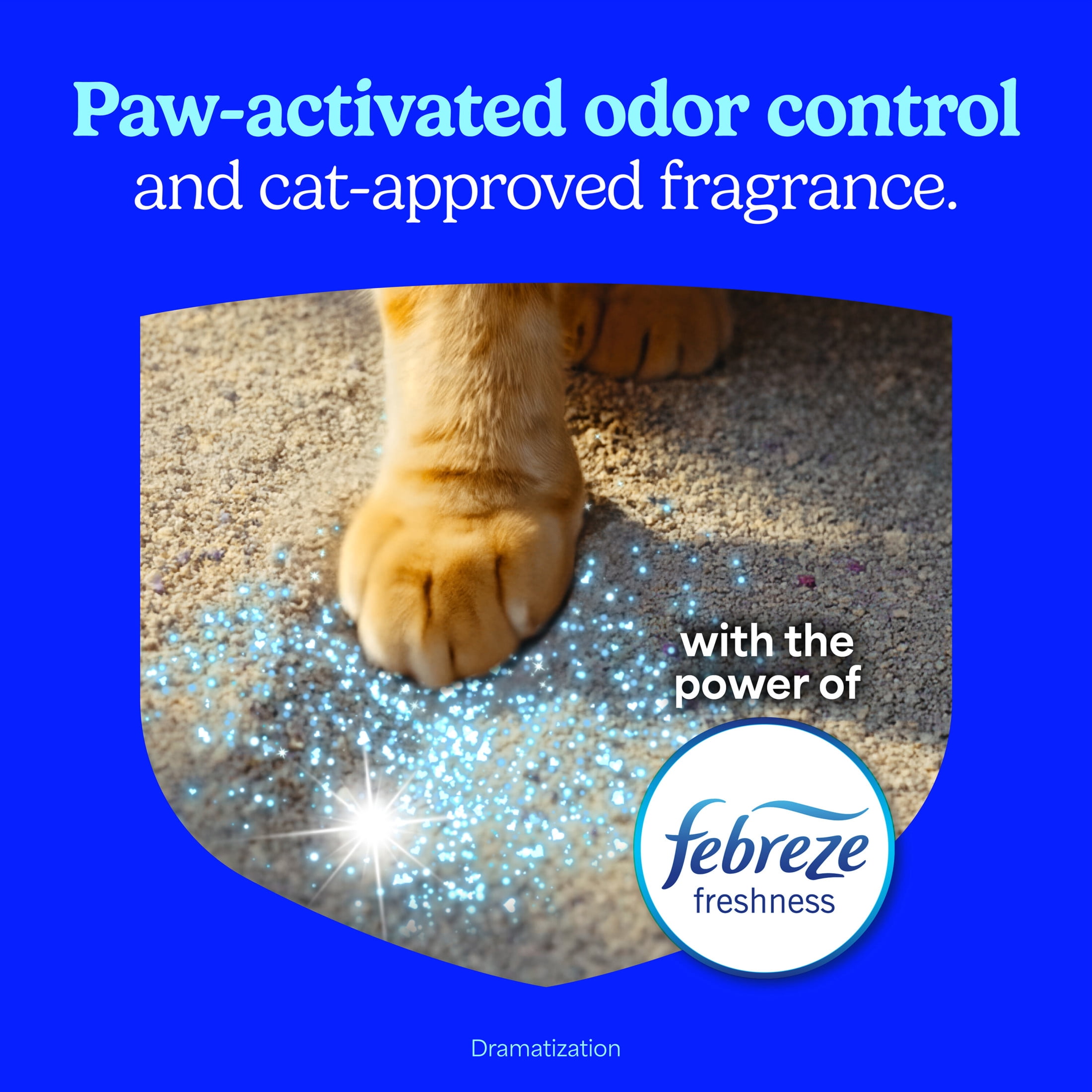 Fresh Step Heavy Duty Odor Block Multi Cat Clumping Litter, Febreze Freshness, 38 lb Total, Easy Pour Pouches (4 Pack)