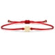thumbnail image 2 of Accesorios populares Pulseras ajustables de hilo rojo con trébol de cuatro hojas en oro real chapado en circonita de cobre que conserva el color de cuerda roja, juego de 3 piezas JM, 2 of 4