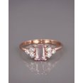 thumbnail image 2 of HeartsAndYou 2ct Emerald Cut Natural Morganite Ring 14k SOLID Rose Gold & Moissanite Accents, 2 of 9