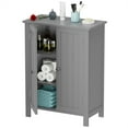 thumbnail image 2 of ZENY Wooden 2 Door Bathroom Cabinet Storage with 3 Shelves Free Standing 31.5" H, Gray, 2 of 12