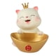 thumbnail image 3 of Estatua de gato con forma de cuenco Yuanbao, adorno artístico para regalo de cumpleaños, cafetería y boda. Oro, 3 of 9