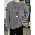 thumbnail image 5 of Womens Crew Neck Sweaters Long Sleeve Slouchy Fall Casual Loose Pullover Tops Light Gray One size, 5 of 7