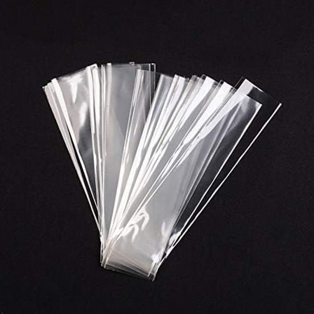 Generic 100 Pcs Clear Resealable Cellophane Bags 25x6cm Self Seal Reusable Extruded Plastic Film for Lipstick Packaging Cookies Candy Gifts Party Favors