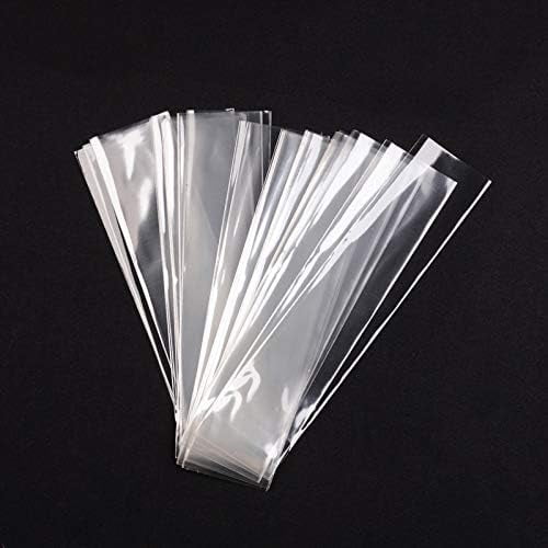 Paquete genérico de 100 bolsas de celofán transparentes resellables de 25 x 6 cm, autosellantes y reutilizables, de película plástica extruida.