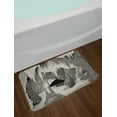 thumbnail image 2 of Cave Bath Mat, Inside the Cavern with Stalagmites Speleology Theme Cartoon Style Grotto in Greyscale, Non-Slip Plush Mat Bathroom Kitchen Laundry Room Decor, 29.5 X 17.5 Inches, Pearl Grey, Ambesonne, 2 of 2