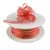 Iridescent Pull Bow Christmas Ribbon, 1/8-Inch, 50 Yards, Red