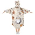 thumbnail image 2 of FORMRS Wearable Blanket Hoodie with Sleeves for Kids Cozy Flannel Sweatshirt, Fall Coffee, 2 of 7