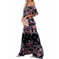 thumbnail image 3 of Women'S Mexican Dress Summer Floral Print Off the Shoulder Sleeveless Beach Long Maxi Dress, 3 of 8