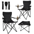 thumbnail image 1 of 2 Sillas Playera Plegable para Camping Jardin con Mesa negro, 1 of 6