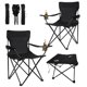 thumbnail image 1 of 2 Sillas Playera Plegable para Camping Jardin con Mesa negro, 1 of 6