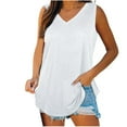thumbnail image 3 of Nfurl Workout Womens Tank Tops Summer V Neck T Shirts Casual Sleeveless Basic Tees Flowy Solid Color Tanks Lightweight Moisture Wicking Sports Tops, 3 of 9