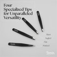 thumbnail image 4 of Juego de pinzas TWEEZIA Stainless Steel 4 Precision con espejo, 4 of 9