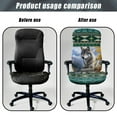 thumbnail image 4 of Renewold American Tribal Wolf Mountain Green Office Chair Cover Universal Computer Chair Slipcover High Back Computer Chair Cover for Boss Rotating Chairs Easy to Install Washable, S, 4 of 7