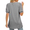 thumbnail image 2 of Womens Square Neck Tops Puff Short Sleeve Cotton Tshirts Summer Solid Color Tunic Tees Cute Tops, 2 of 4