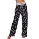 thumbnail image 1 of Pantalones con cordón y estampado navideño para mujer, elegantes, elásticos, de pierna larga y ancha, pantalones casuales para fiesta de Navidad No.37 Copo de nieve negro 3XL, 1 of 8