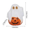 thumbnail image 3 of Hyknon Halloween LED Decor Light, Ghost Pumpkin Hanging Lamp, Skull Embossed Electronic Candle Light, Spooky Figurine Ambient Lamp, Battery Operated Table Hanging Ornament for Halloween Party ( A ), 3 of 7