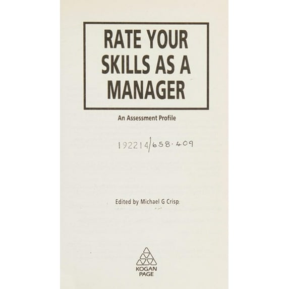 Pre-Owned Rate Your Skills As a Manager (Paperback) 9780749413415