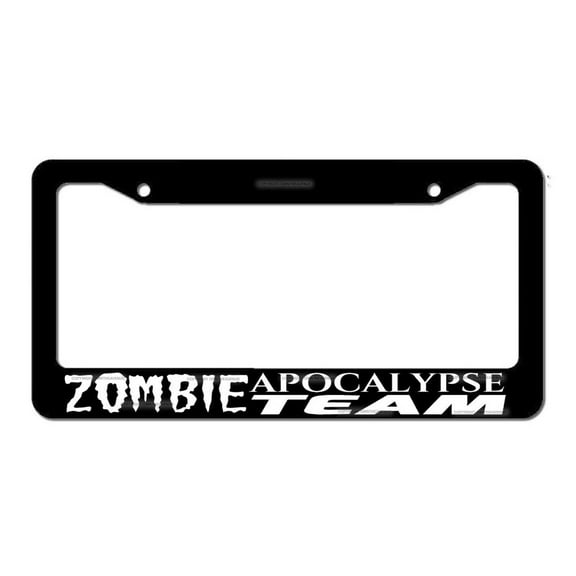 Zombie Apocalypse Team Zombies Funny License Plate Frame