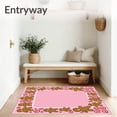 thumbnail image 3 of ODIKA 6'x9' Machine Washable Non-Slip Area Rug, Merry Peppermint Twist Gingerbread Family Celebration Accent High Traffic Rug with Pad, Pink, 734836, 3 of 8