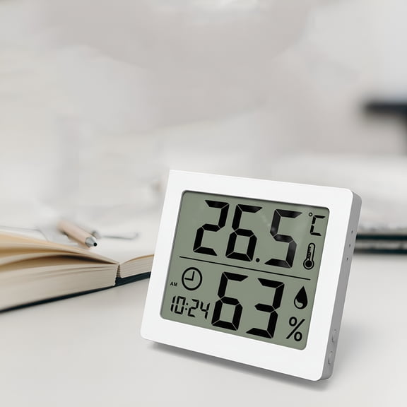 GJX SRUILUO Household Indoor Thermometer,Digital Temperature and Humidity Monitor,Indoor Hygrometer Sensor,Hygrometer,Baby Room,Greenhouse Hygrometer White
