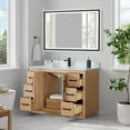 thumbnail image 3 of Anais 48" Wood Vanity in Light Brown with White Composite Stone Top with Mirror, 3 of 13