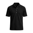 thumbnail image 5 of IhhxPro Men's Short Sleeve Collared Shirt with Button Detail Solid Color Button-Up Tee Casual Summer Lightweight Cotton Fit Office Golf S-2XL, 5 of 5