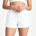 thumbnail image 6 of MLCDZ Lightweight Casual Shorts for Women Drawstring Loose Elastic High Waist Shorts with Pockets Athletic Lounge Hiking Travel Short Pants, 6 of 9