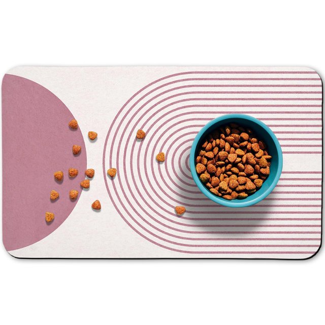 Esteras De Comida Para Perros Para Pisos Esteras Impermeables Para Cuencos De Agua Para Gatos Alimentación De Mascotas Estera Absorbente Manteles Individuales Para Alimentos Y Agua Bohemia Rosa 12 * 2