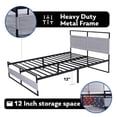 thumbnail image 4 of Queen Size with Headboard and Footboard, Mattress Platform with Storage Space - Grey, 4 of 7