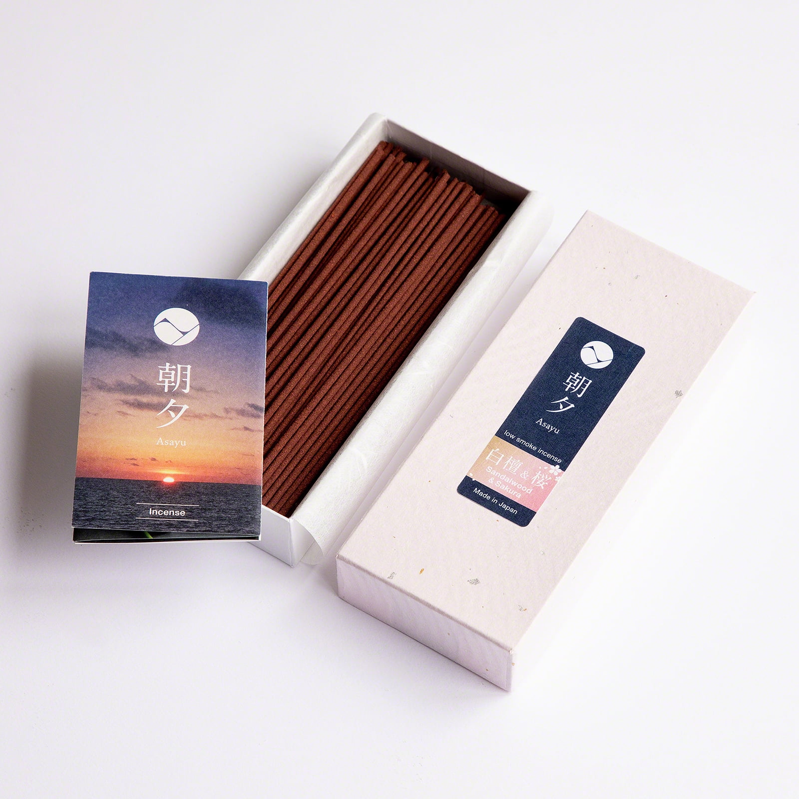 Asayu Japan Low Smoke Incense Sticks Premium Sakura Blossom and Sandalwood Blend Made in Japan 1.41oz