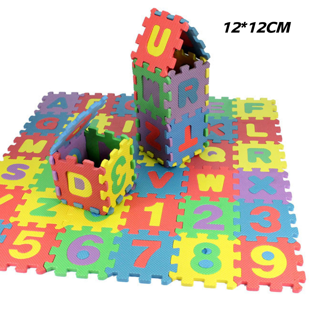 Foam Mat Floor Tiles EVA Foam Padding Cartoon English Word Pattern