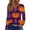 Purple, variant on Halloween Tops for Women Long Sleeve Pumpkin Print V Neck Loose Blouse Halloween Party Blouse