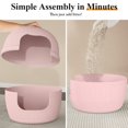 thumbnail image 6 of Superjoe Hidden Litter Box with Faux Plant, Large Cat Litter Box with Rattan Pattern, Heavy Duty PP Material Litter Box Enclosure Furniture for Home Decor,Pink, 6 of 8