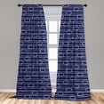 thumbnail image 5 of Ambesonne Navy Blue Curtains, Marine Knots Pattern, Pair of 28"x63", Dark Blue White, 5 of 5