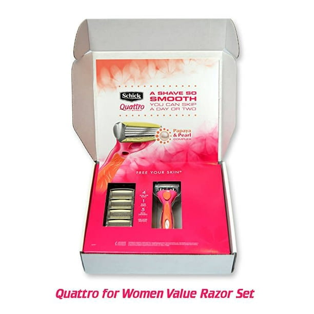Schick Quattro For Women Shaving Starter Set 1 Razor and 5 Refill