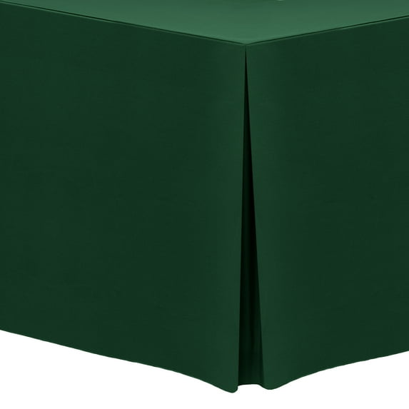 Ultimate Textile (2 Pack) 6 ft. Fitted Polyester Tablecloth - for 18 x 72-Inch Banquet and Folding Rectangular Tables - 42"H, Hunter Green