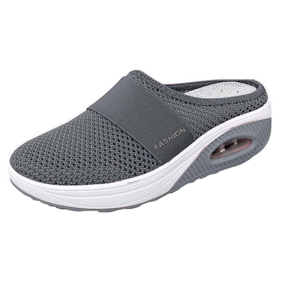 Barefoot Backless Mule Sneakers for Women Wide Platform Tennis & Racquet Sport Shoes Slip On House Slippers Lightweight Breathable Mesh No-slip Sole with Arch Support Casual Comfort Beach Sandals, 37