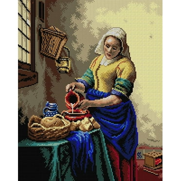 Needlepoint canvas for halfstitch without yarn after Johan vermeer - Milkmaid 2850M