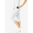 thumbnail image 3 of Woman Within Plus Size Stretch-Cotton Knit Pull-On Pocket Capri Leggings, 3 of 5