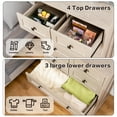 thumbnail image 6 of spanspace 7 Drawers Dresser for Bedroom, Farmhouse Vertical Chest of Drawer with Metal pull Handle, Wood Storage Cabine for Living Room, Hallway and Bedroom (Gray), 6 of 10