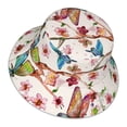 thumbnail image 3 of Easygdp Watercolor Floral With Butterflies Double-Sided Reflective Fisherman Hat,Sun Visor,Casual Hat,Fluorescent Hat,Suitable For Outdoor And Night Walking,Unisex, 3 of 9