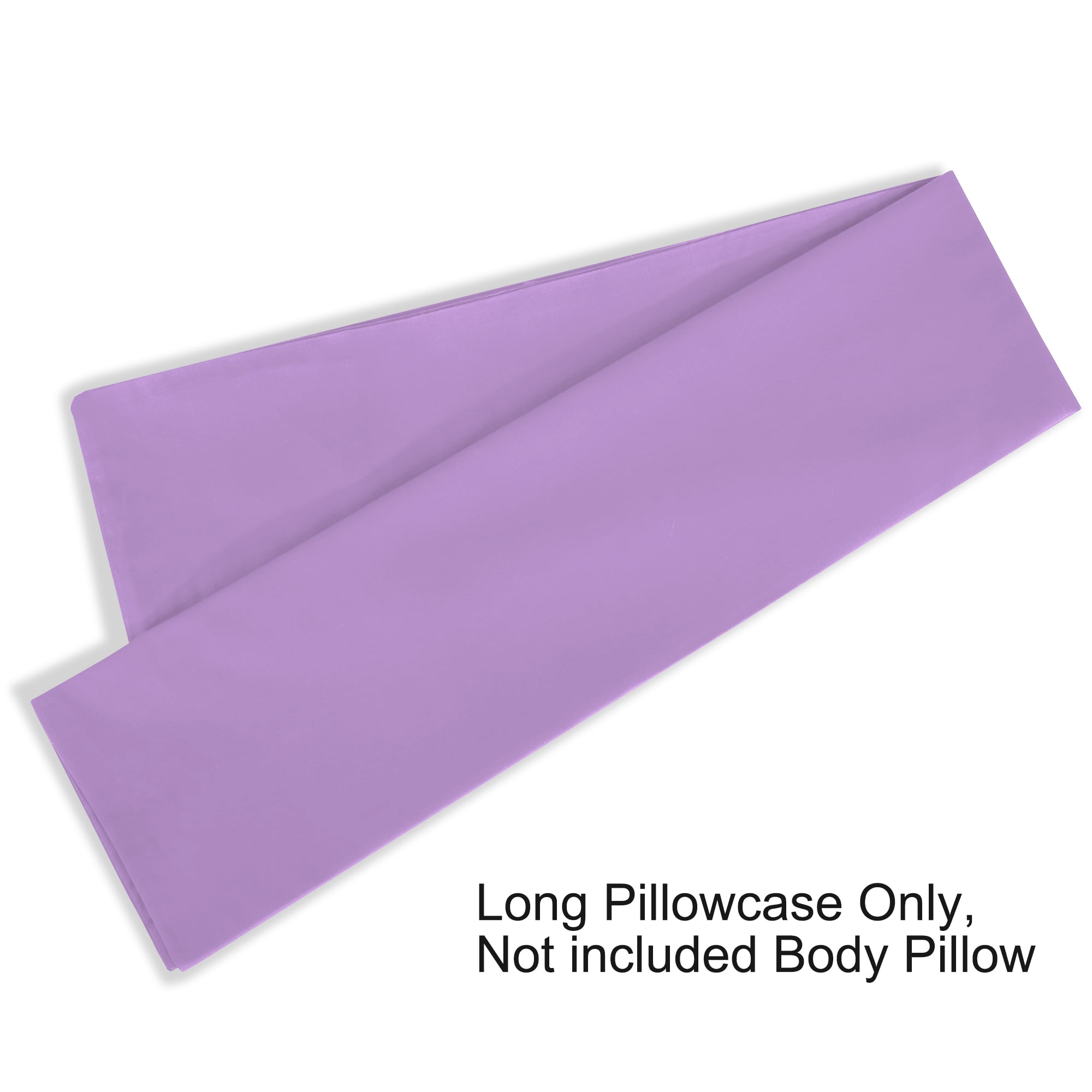 3 Pack Breathable Egyptian Cotton Body Pillow Covers, 20" x 72", Lilac Purple