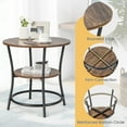 thumbnail image 6 of Costway 2 PCS 2-Tier Sofa Side End Table Round Nightstand with Sturdy Metal Frame Brown, 6 of 10