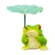 thumbnail image 5 of Estatua de animal pequeño pintada a mano, figura sosteniendo una hoja artificial, accesorio fotográfico de resina. Rana, 5 of 8