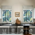 thumbnail image 4 of Kitchen Curtains 36 Inch Short - 3 Panel Set, Rod Pocket Window Curtain with Tropical Leaf Botanical Print, 100% Polyester for Farmhouse, Cafe, Kitchen, Bedroom, Easy Wash, 4 of 6