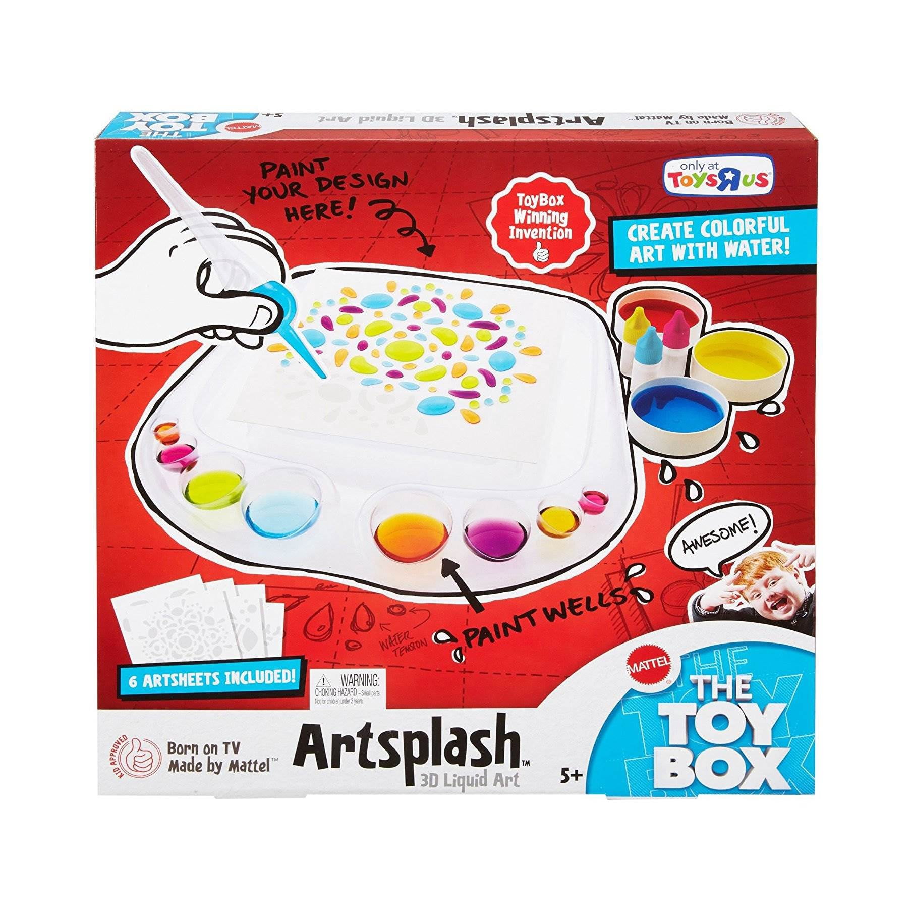 Mattel The Toy Box Artsplash 3D Liquid Art Kids Toy Craft Play Paint Set Kit