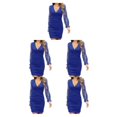 thumbnail image 1 of Qarigey Primavera otoño mujer vestido de manga larga poliéster cuello en V vestidos de Color sólido ropa de fiesta regalo de cumpleaños Type2 NO2, 1 of 6