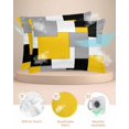 thumbnail image 2 of Hokiten Pillow Cases Standard Size Set of 2, Lumbar Pillow Covers, Yellow Grey Black Geometric Satin Pillowcases with Zipper for Hair/Skin, Middle Century Art Abstract Aesthetics 20x26 Inches, 2 of 6