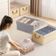 thumbnail image 1 of Xihbxyly Cesta de Tela Plegable con Tapa, 22 L, Color Beige y Gris, Ideal para Guardar Ropa Interior y Artículos de Primera Necesidad, 40 X 27 X 21 Cm., 1 of 7