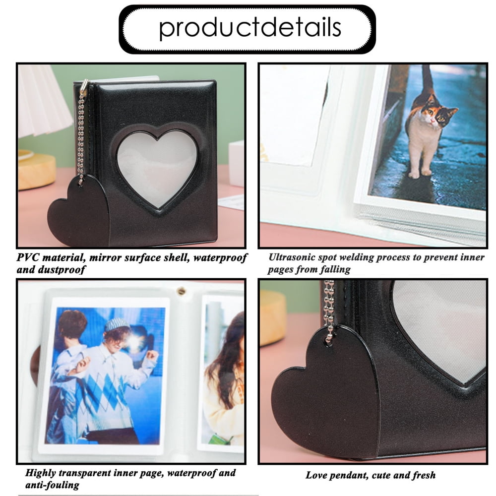 208 Pockets 3 Inch Mini Photo Album for Fujifilm Instax Camera, Kpop  Photocard Binder, Love Heart Hollow Photocard Holder Book, Business Card  Book